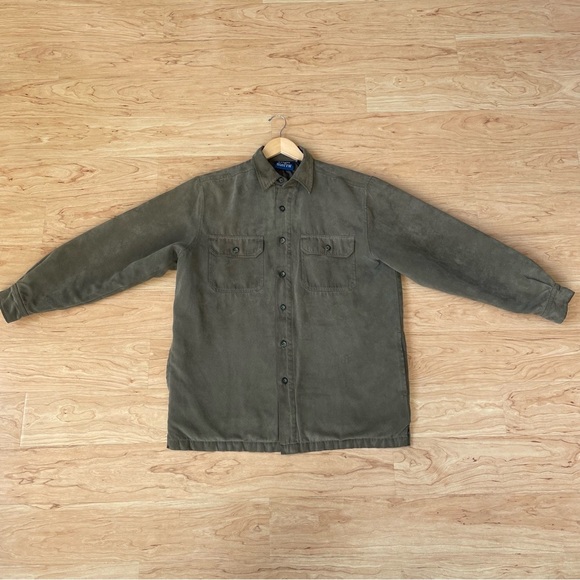 High Sierra Men’s Olive Green Suede like Jacket in Medium- Vintage & Perfect - Picture 2 of 8